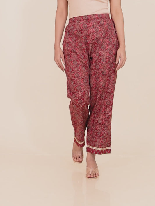 Soft Cotton Ajrakh Pant