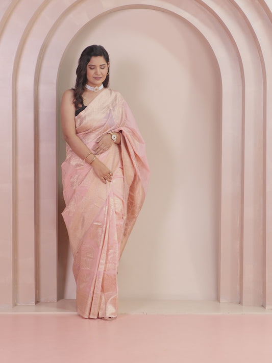 Brocade Peach Saree