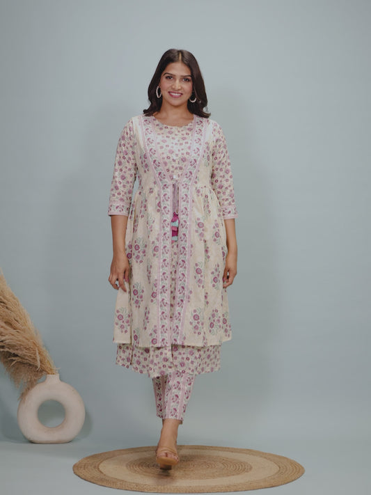 Soft Cotton Floral Kurta