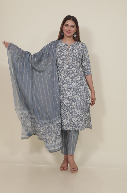 Soft Cotton Floral Kurta