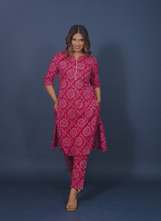 Soft Cotton Bandhani Kurta