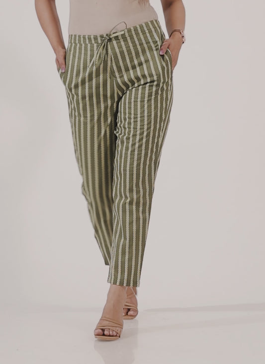 Soft Cotton Striped Pant