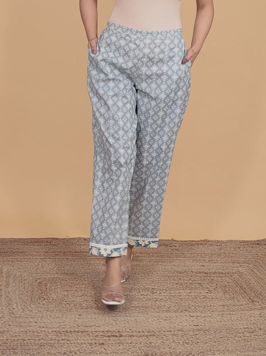 Soft Cotton Geometric Pant