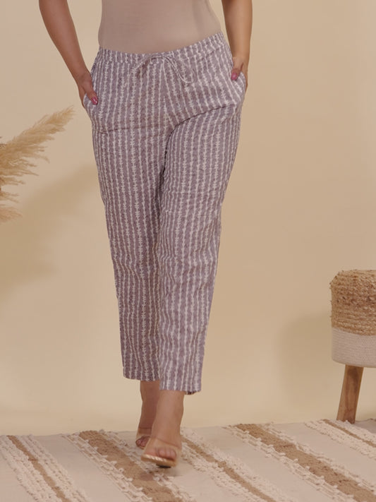 Soft Cotton Striped Pant