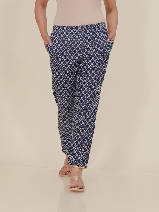 Soft Cotton Geometric Pant