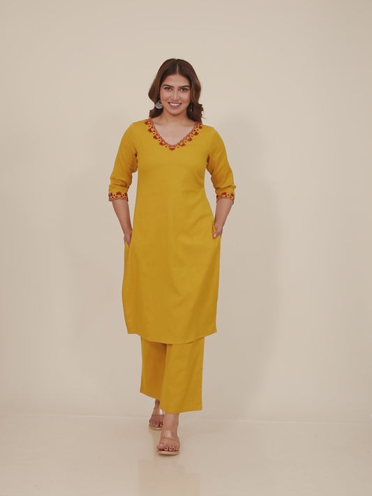 Linen Cotton Solid Kurta