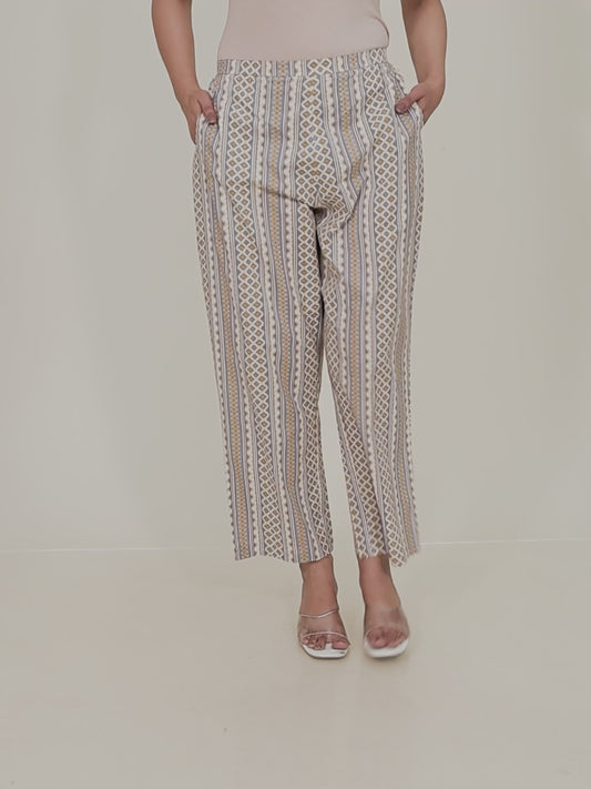 Soft Cotton Striped Pant