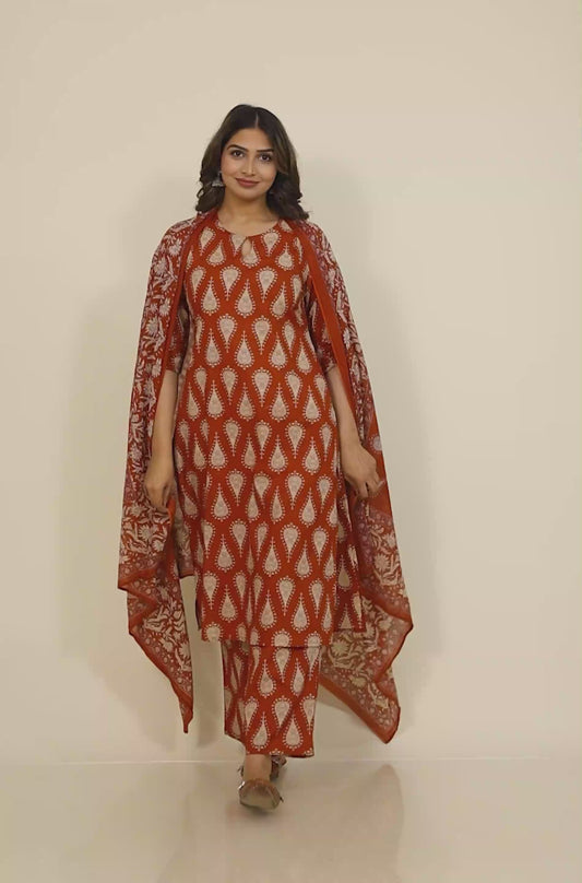 Soft Cotton Floral Kurta