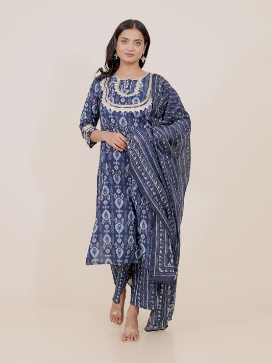 Soft Cotton Ikat Kurta