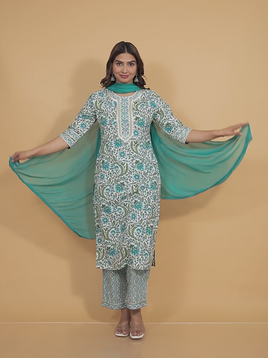 Soft Cotton Floral Kurta