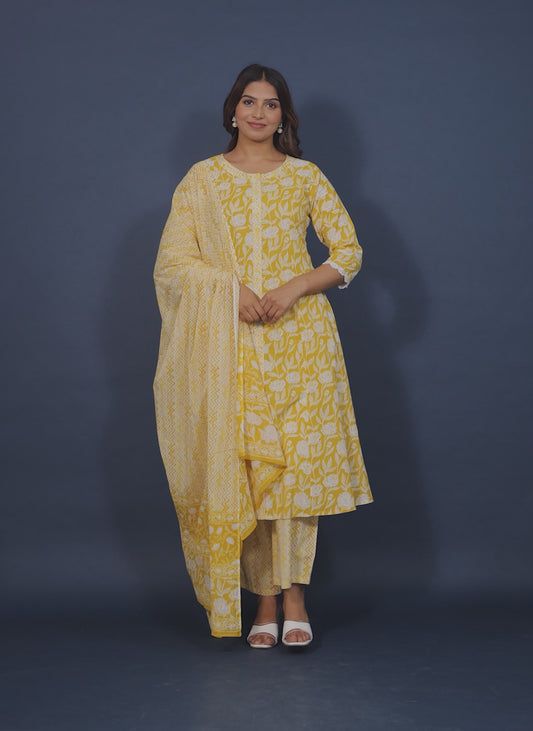 Soft Cotton Floral Kurta