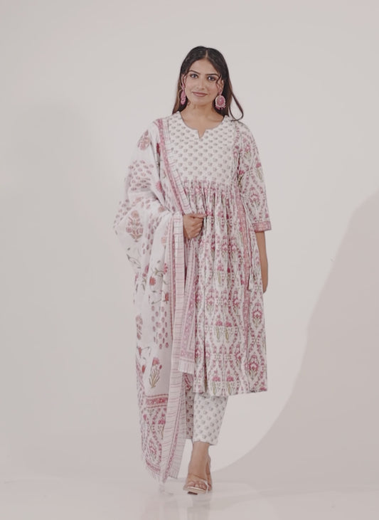 Soft Cotton Floral Kurta