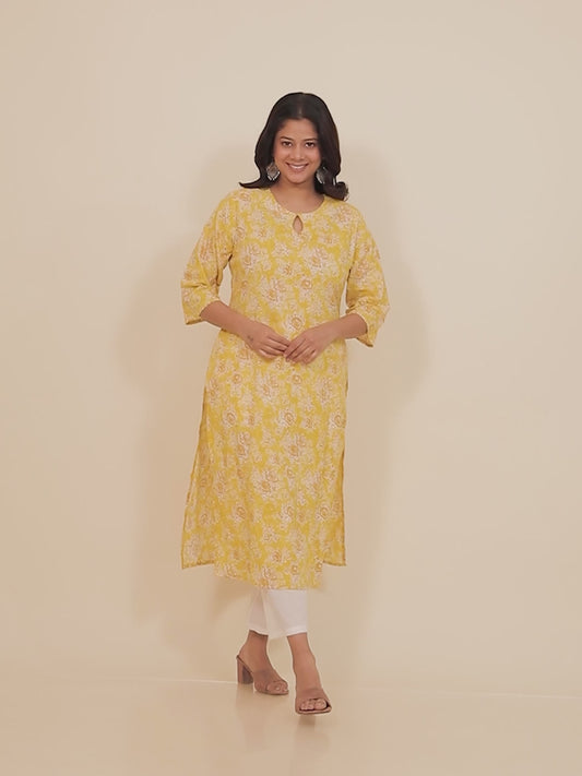 Soft Cotton Floral Kurta