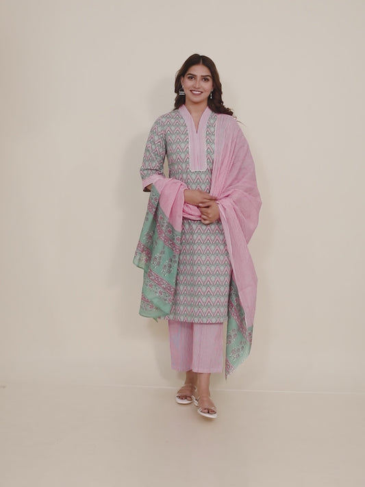 Soft Cotton Chevron Kurta