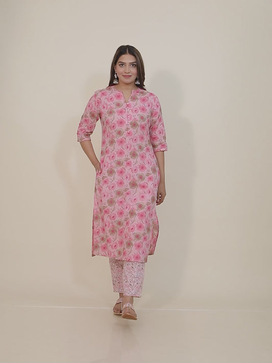 Soft Cotton Floral Kurta