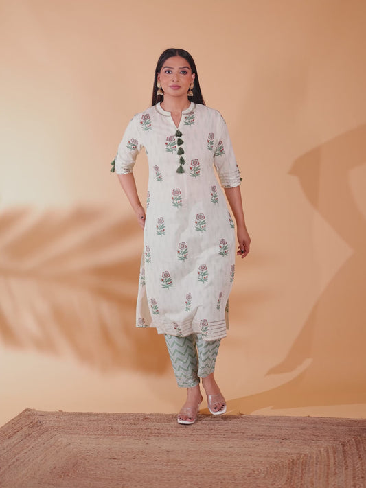 Soft Cotton Floral Kurta