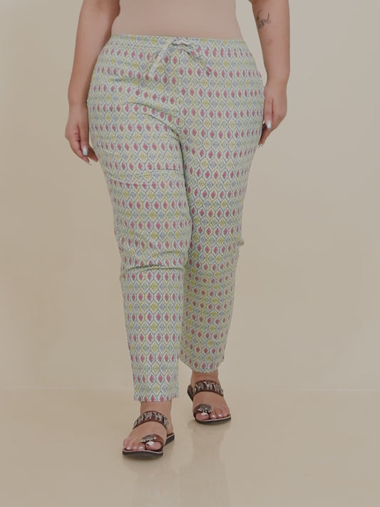 Soft Cotton Geometric Pant