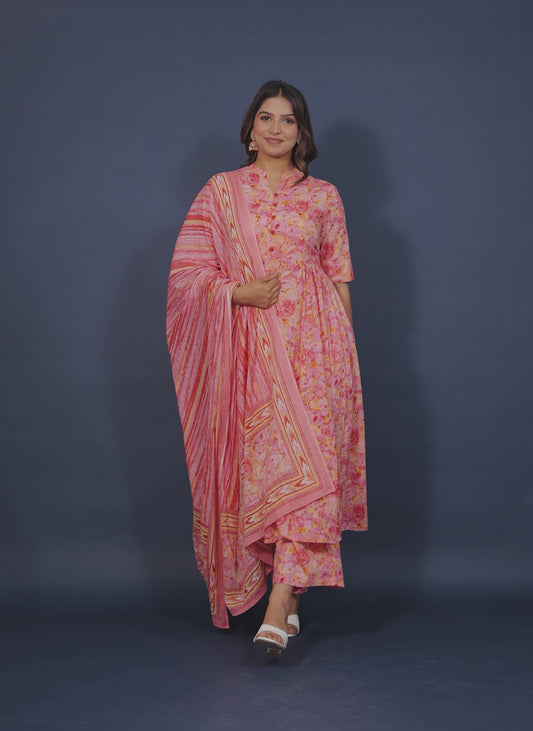 Soft Cotton Floral Kurta