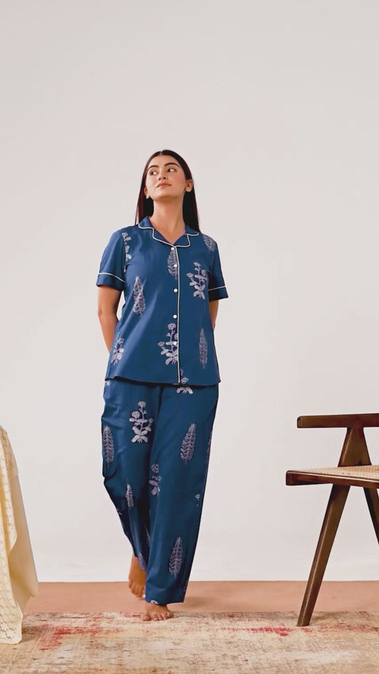 Soft cotton Floral Top Blue Top