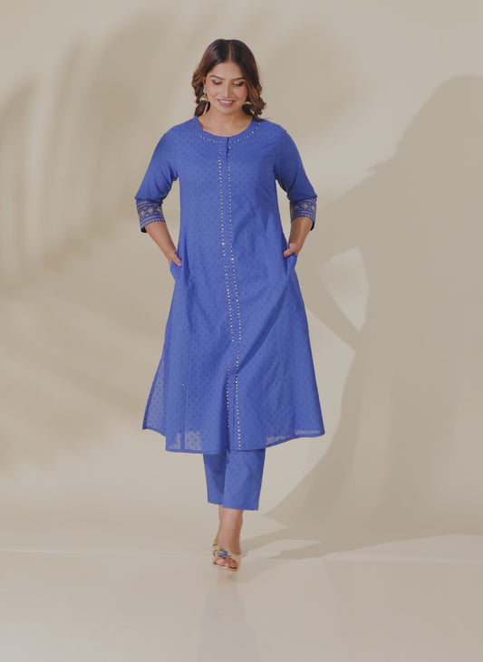 Textured Cotton Woven Design Kurta