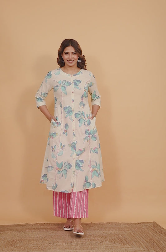 Soft Cotton Foliage Kurta