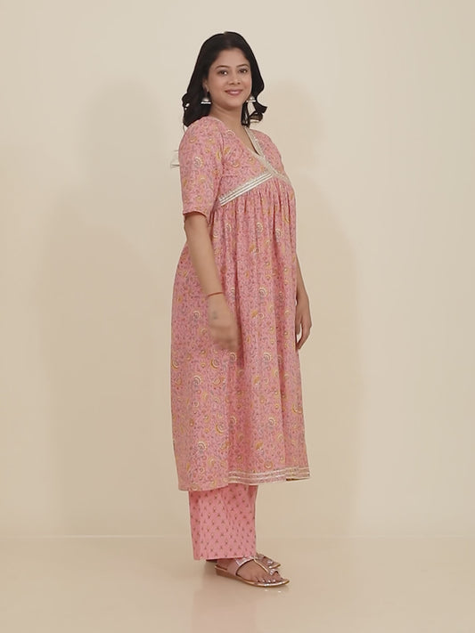 Soft Cotton Floral Kurta