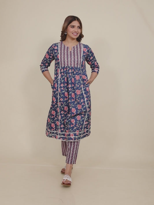 Soft Cotton Floral Kurta