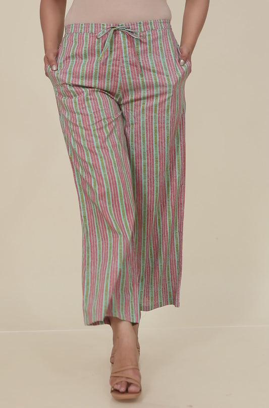 Soft Cotton Striped Palazzo