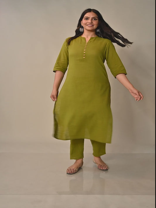 Khadi Cotton Solid Kurta