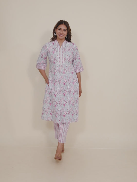 Soft Cotton Floral Kurta