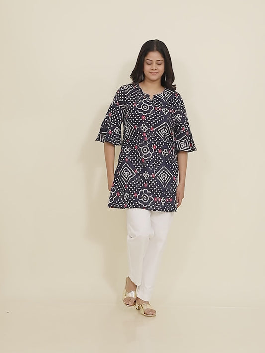 Soft Cotton Bandhani Kurti