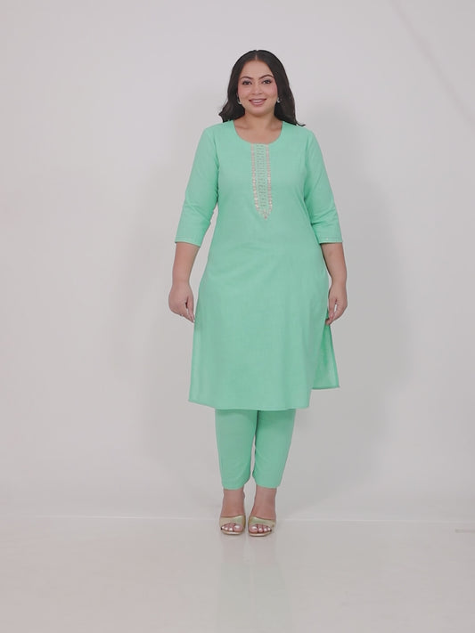 Khadi Cotton Solid Kurta