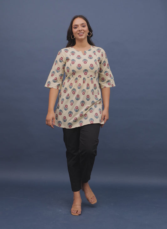 Soft Cotton Floral Kurti