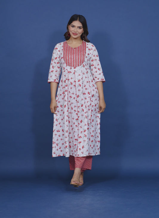 Textured Cotton Butti Kurta