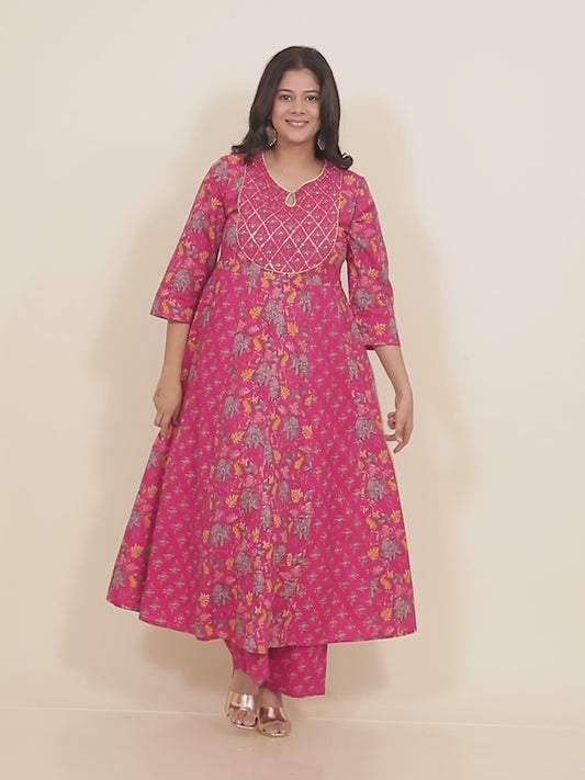 Soft Cotton Floral Kurta