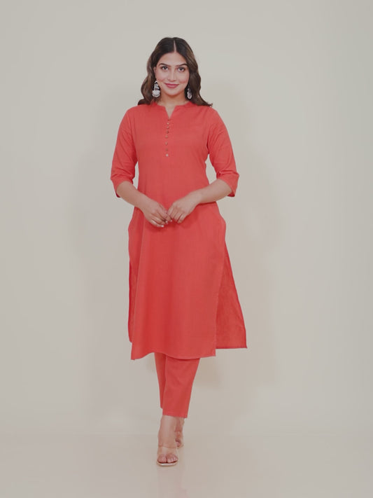 Linen Cotton Solid Kurta