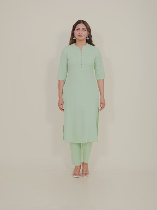 Linen Cotton Solid Kurta