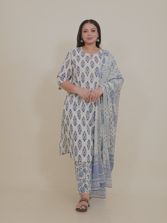 Soft Cotton Floral Kurta