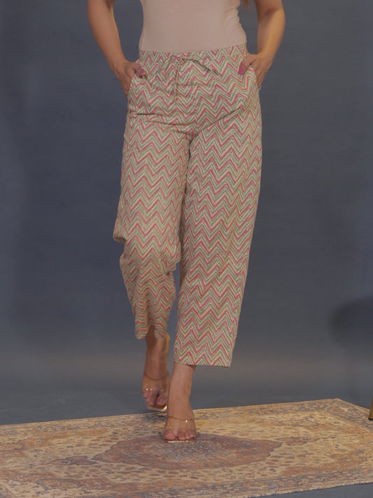 Lurex Cotton Chevron Pant