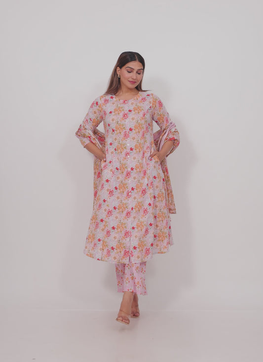 Soft Cotton Floral Kurta