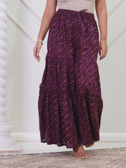 Soft Cotton Striped Purple Sh Sharara