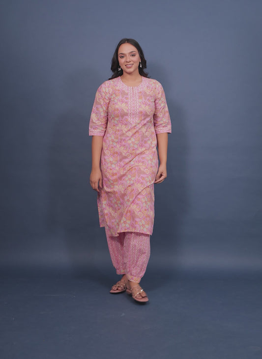 Soft Cotton Floral Kurta