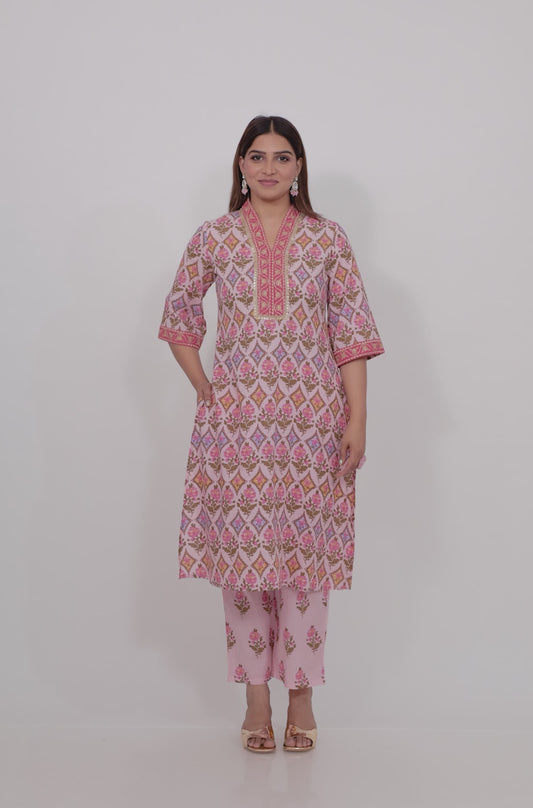 Soft Cotton Floral Kurta