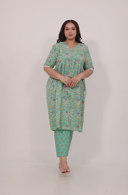 Soft Cotton Floral Kurta