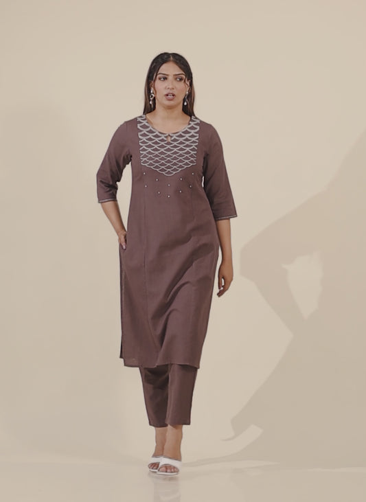 Linen Cotton Solid Kurta