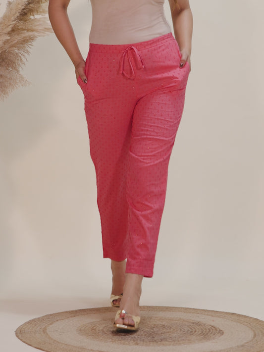 Textured Cotton Woven Design Pant