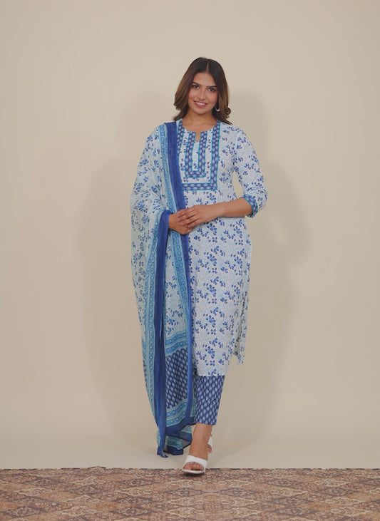 Soft Cotton Floral Kurta