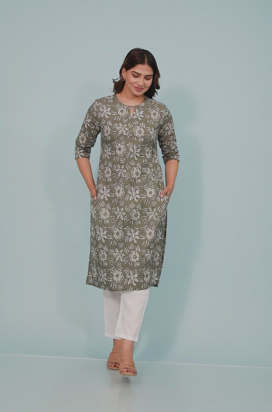 Soft Cotton Floral Kurta