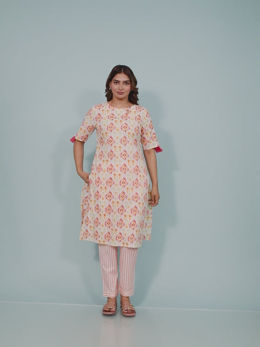 Soft Cotton Ikat Kurta