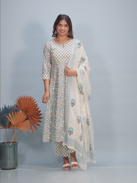 Soft Cotton Floral Kurta